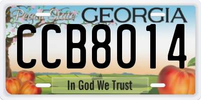 GA license plate CCB8014