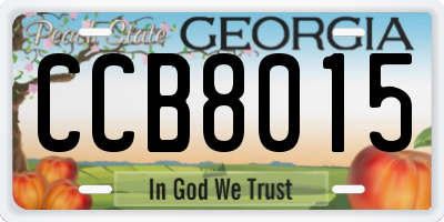GA license plate CCB8015