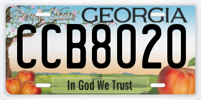 GA license plate CCB8020