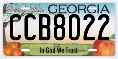 GA license plate CCB8022
