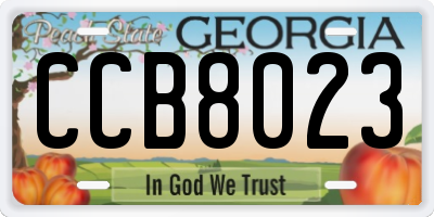 GA license plate CCB8023