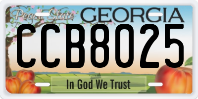 GA license plate CCB8025