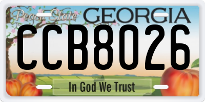 GA license plate CCB8026