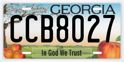 GA license plate CCB8027