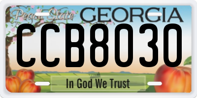 GA license plate CCB8030