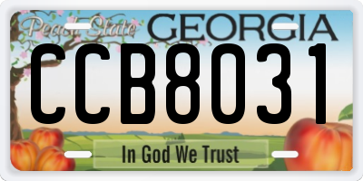 GA license plate CCB8031