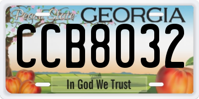 GA license plate CCB8032