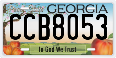 GA license plate CCB8053