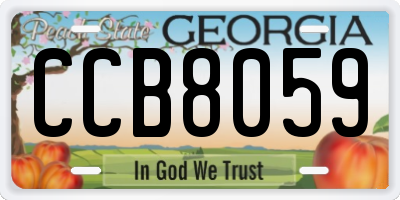 GA license plate CCB8059