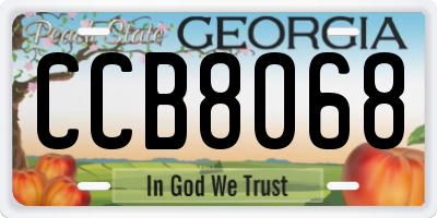 GA license plate CCB8068
