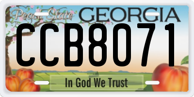 GA license plate CCB8071