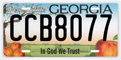 GA license plate CCB8077