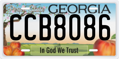 GA license plate CCB8086