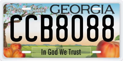GA license plate CCB8088