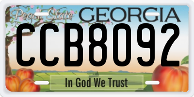 GA license plate CCB8092