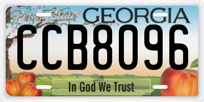 GA license plate CCB8096