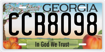 GA license plate CCB8098