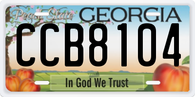 GA license plate CCB8104