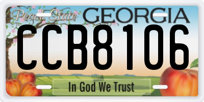 GA license plate CCB8106