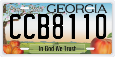 GA license plate CCB8110