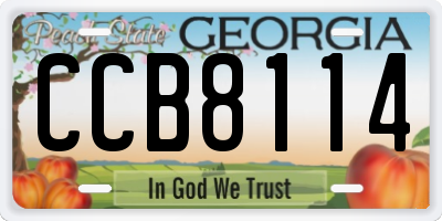 GA license plate CCB8114