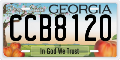 GA license plate CCB8120
