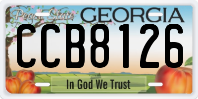 GA license plate CCB8126