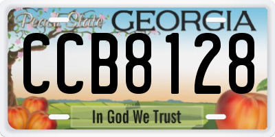 GA license plate CCB8128