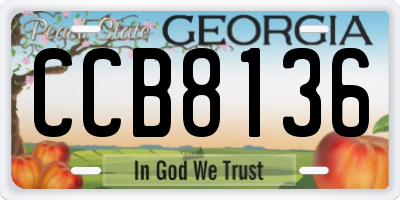 GA license plate CCB8136