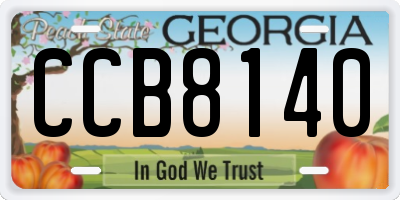 GA license plate CCB8140