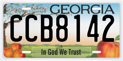 GA license plate CCB8142