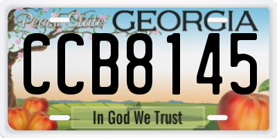 GA license plate CCB8145
