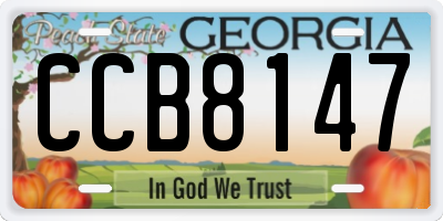 GA license plate CCB8147