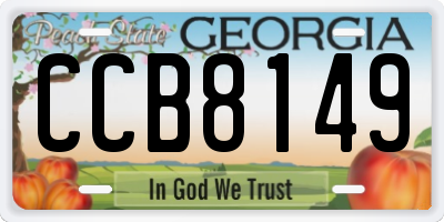 GA license plate CCB8149
