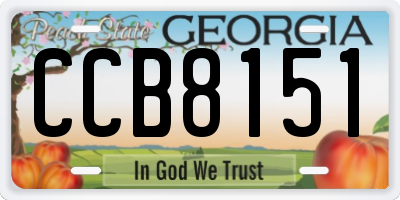 GA license plate CCB8151