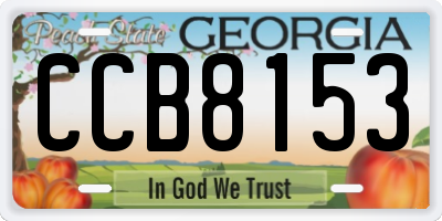 GA license plate CCB8153