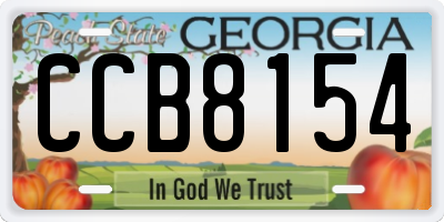 GA license plate CCB8154