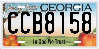 GA license plate CCB8158