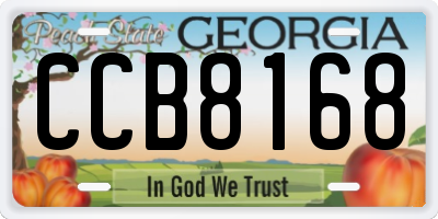 GA license plate CCB8168