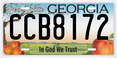 GA license plate CCB8172