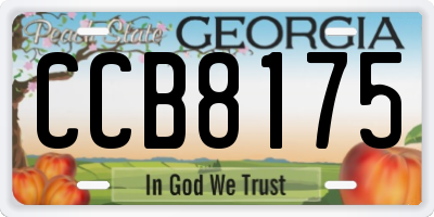GA license plate CCB8175