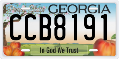 GA license plate CCB8191