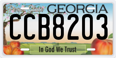 GA license plate CCB8203