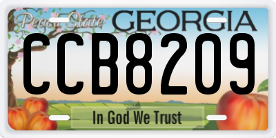 GA license plate CCB8209