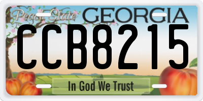 GA license plate CCB8215