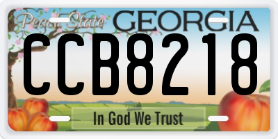 GA license plate CCB8218