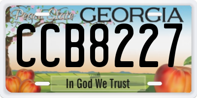 GA license plate CCB8227