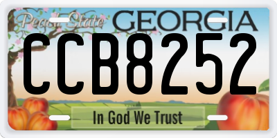 GA license plate CCB8252