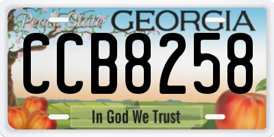 GA license plate CCB8258