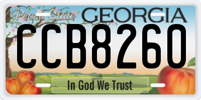 GA license plate CCB8260